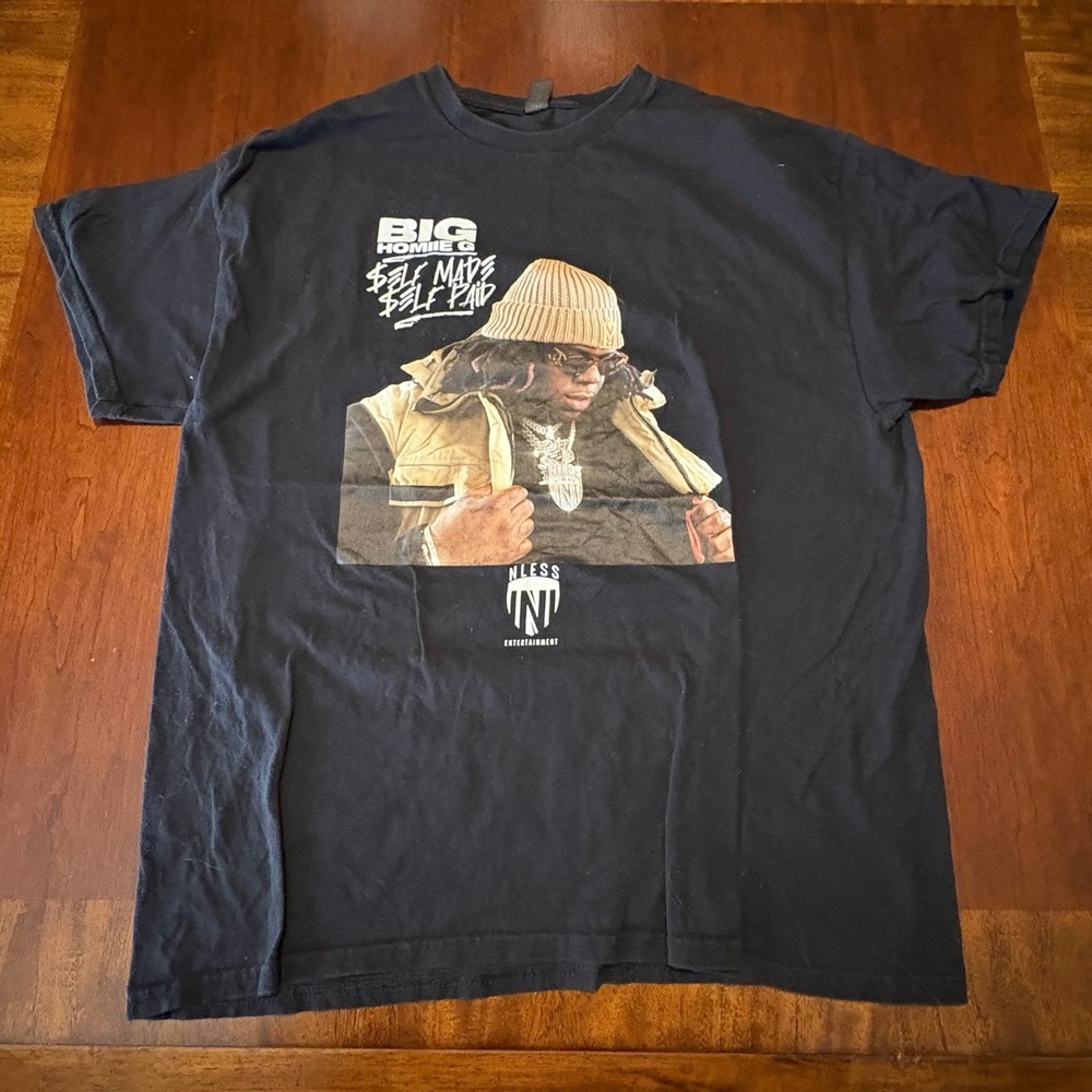 BIG HOMIE G T-Shirt XL Black Rapper Merch Self Made Self Paid Hussle$$